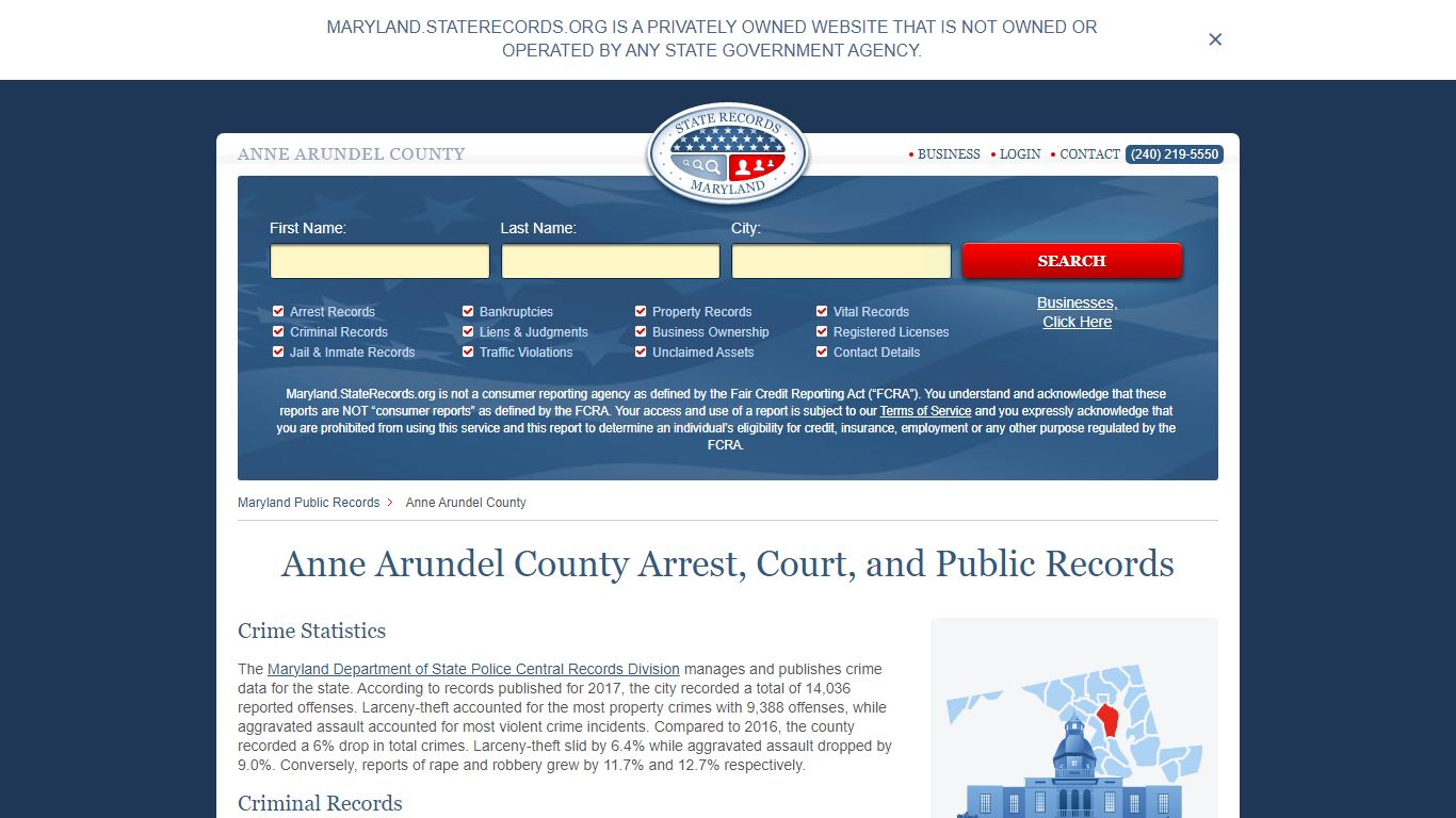 Anne Arundel County Arrest, Court, and Public Records